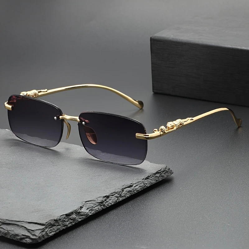 Metal Frame Leopard Sunglasses