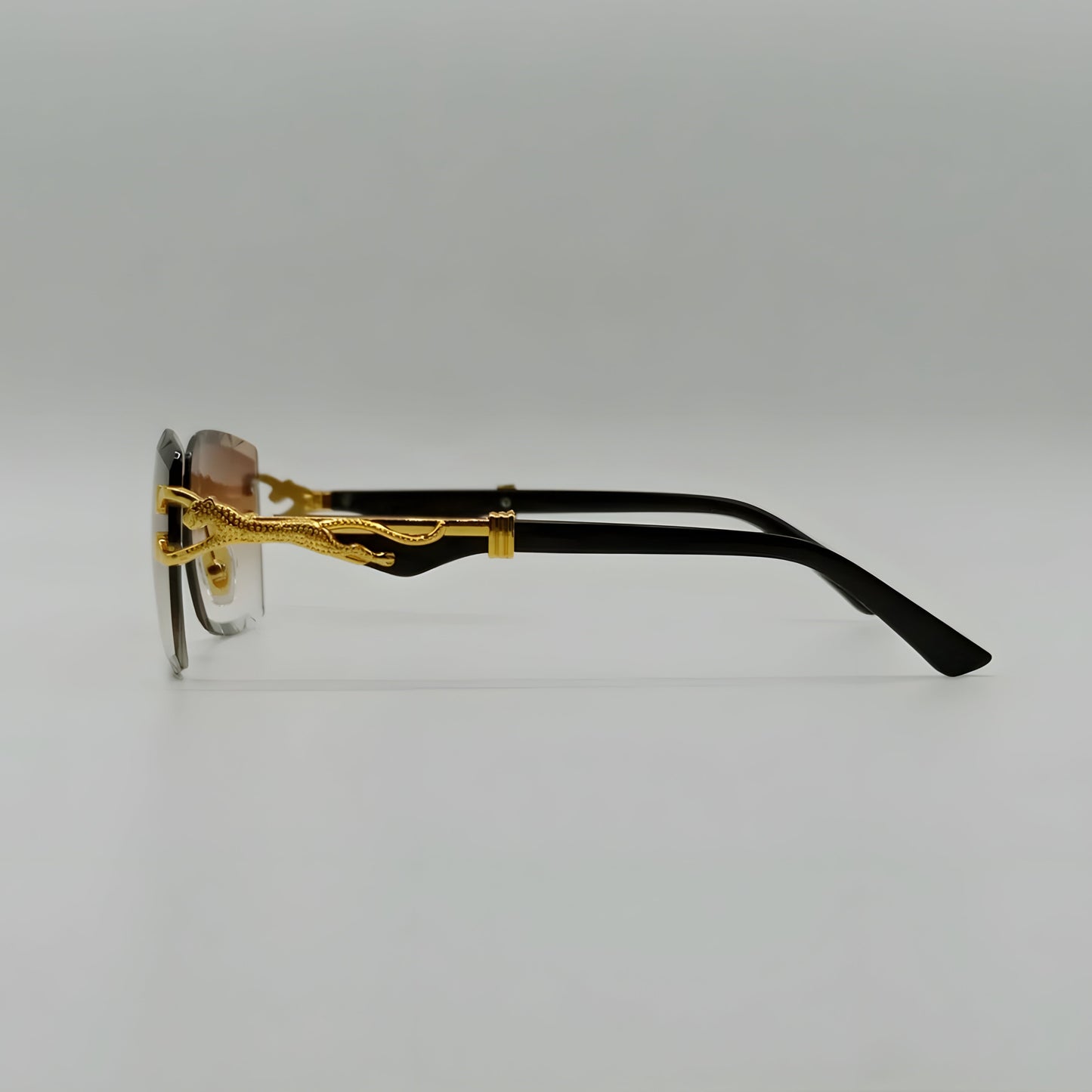 Diamond Cut Fashion Rimless Sunglasses