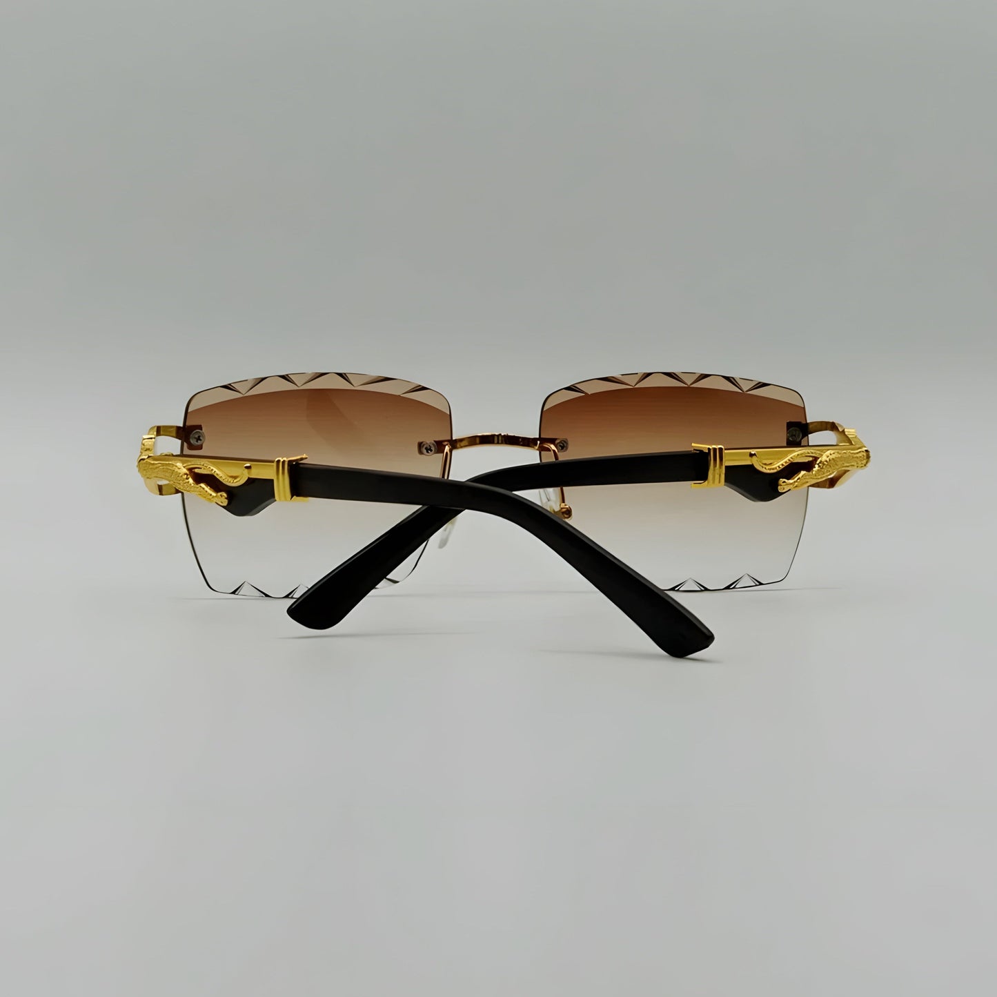 Diamond Cut Fashion Rimless Sunglasses
