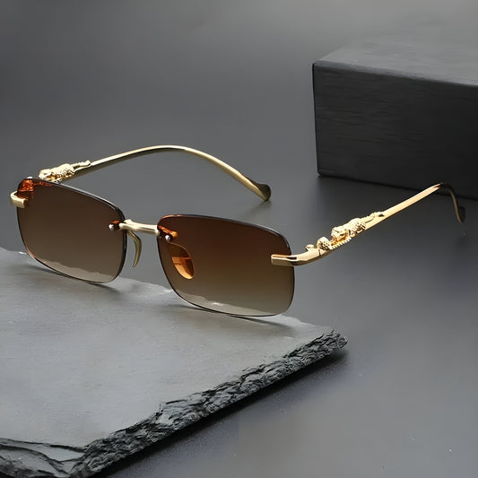 Metal Frame Leopard Sunglasses