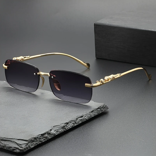 Metal Frame Leopard Sunglasses
