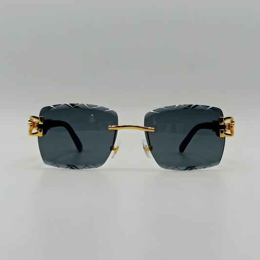 Diamond Cut Fashion Rimless Sunglasses