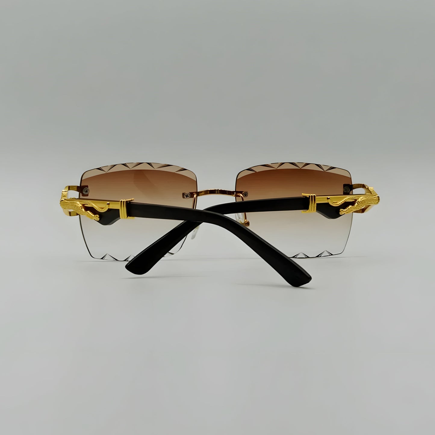 Diamond Cut Fashion Rimless Sunglasses