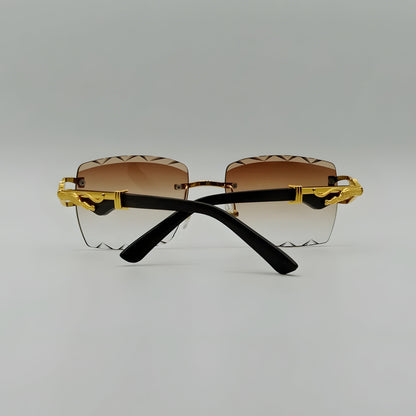 Diamond Cut Fashion Rimless Sunglasses