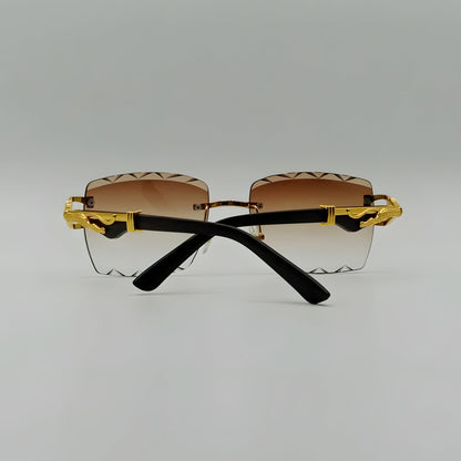 Diamond Cut Fashion Rimless Sunglasses