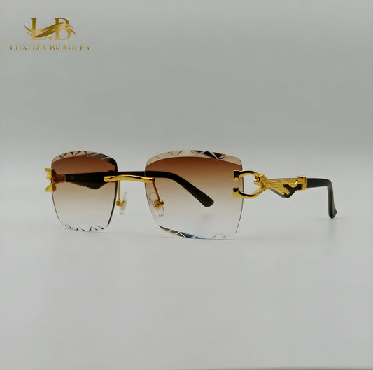 Diamond Cut Fashion Rimless Sunglasses